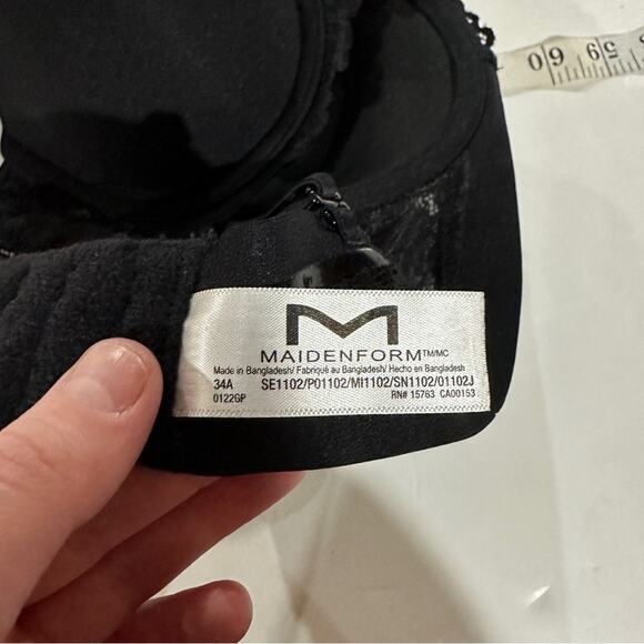 Maidenform Black‎ Push Up Convertible Straps Formed Cups Bra Size 34A - Picture 4 of 7